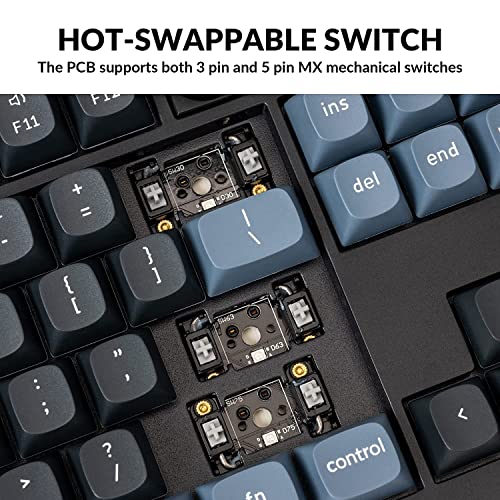 Image of Keychron V3 TKL 80% Layout Custom Wired Mechanical Keyboard, 87 Keys RGB Backlight QMK /VIA Programmable Macro, Hot Swappable K Pro Red Switch PBT Keycaps for Mac Windows (Carbon Black)