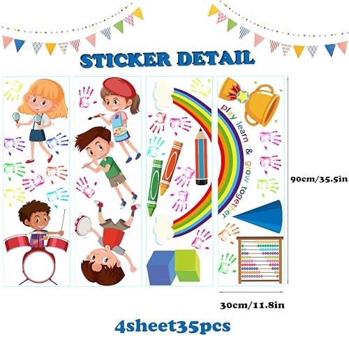 Vinilos infantiles educativos con mensaje y diseño multicolor miniatura 2