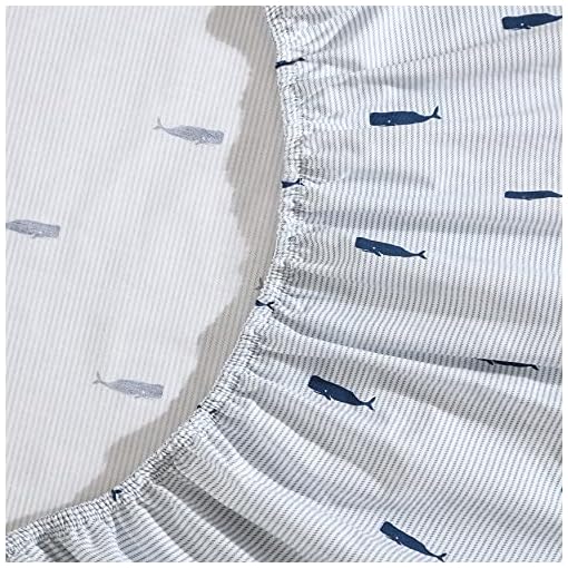 Nautica - Full Size Sheet Sets, Cotton Percale Bedding, Crisp & Cool, Coastal Home Decor (Whale Stripe Blue, Full) - Image 4