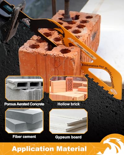 2PC Säbelsägeblatt Stein, EXFEIN Sägeblatt 305mm, Hartmetallstahl Säbelsägeblätter für Porenbeton, Holz, Metall, Ziegel, Beton, Professional Sägeblätter Säbelsäge