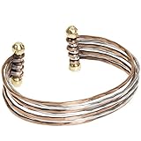 ZAD Mixed Metal Hammered Cuff Fashion Bracelet