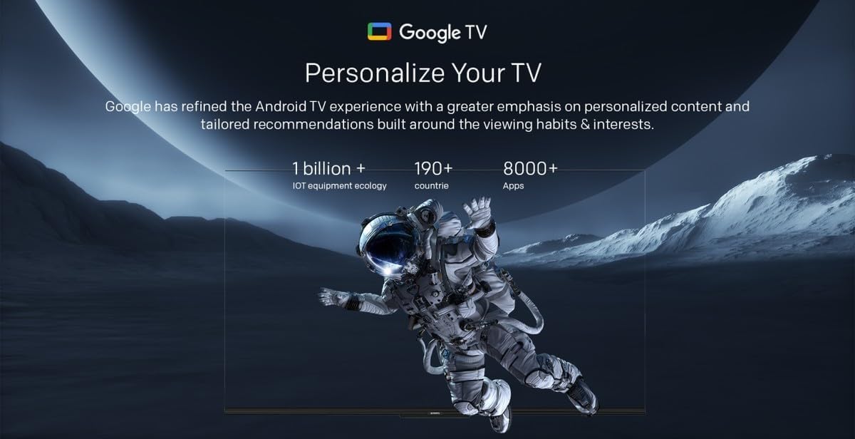 Google TV interface showing personalization options