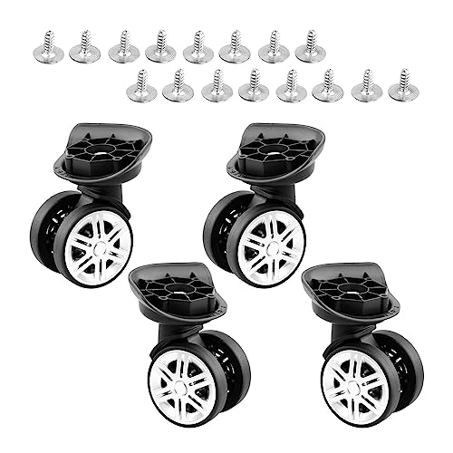 Luggage Suitcase Wheels, 360 Degree Rotation, Double Row Swivel, 4 Count, Polypropylene (PP) and Polyethylene Terephthalate (PET), Plate Mount, Multi-Surface, Swivel, Suitcases 6