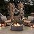 Sunjoy 26 in. Stone Fire Pit, Patio Outdoor Round Wood Burning Fire Pits for Outside with Spark Screen and Poker, Stone Gray