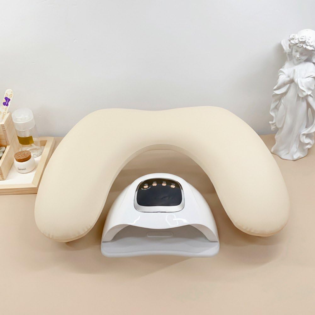 Cuscino poggiabraccia per manicure, Nail Hand Pillow Non-Slip Arm Rest Manicure Cushion Multicolor 18.31x12.2x2.44in(Milk Tea Color)
