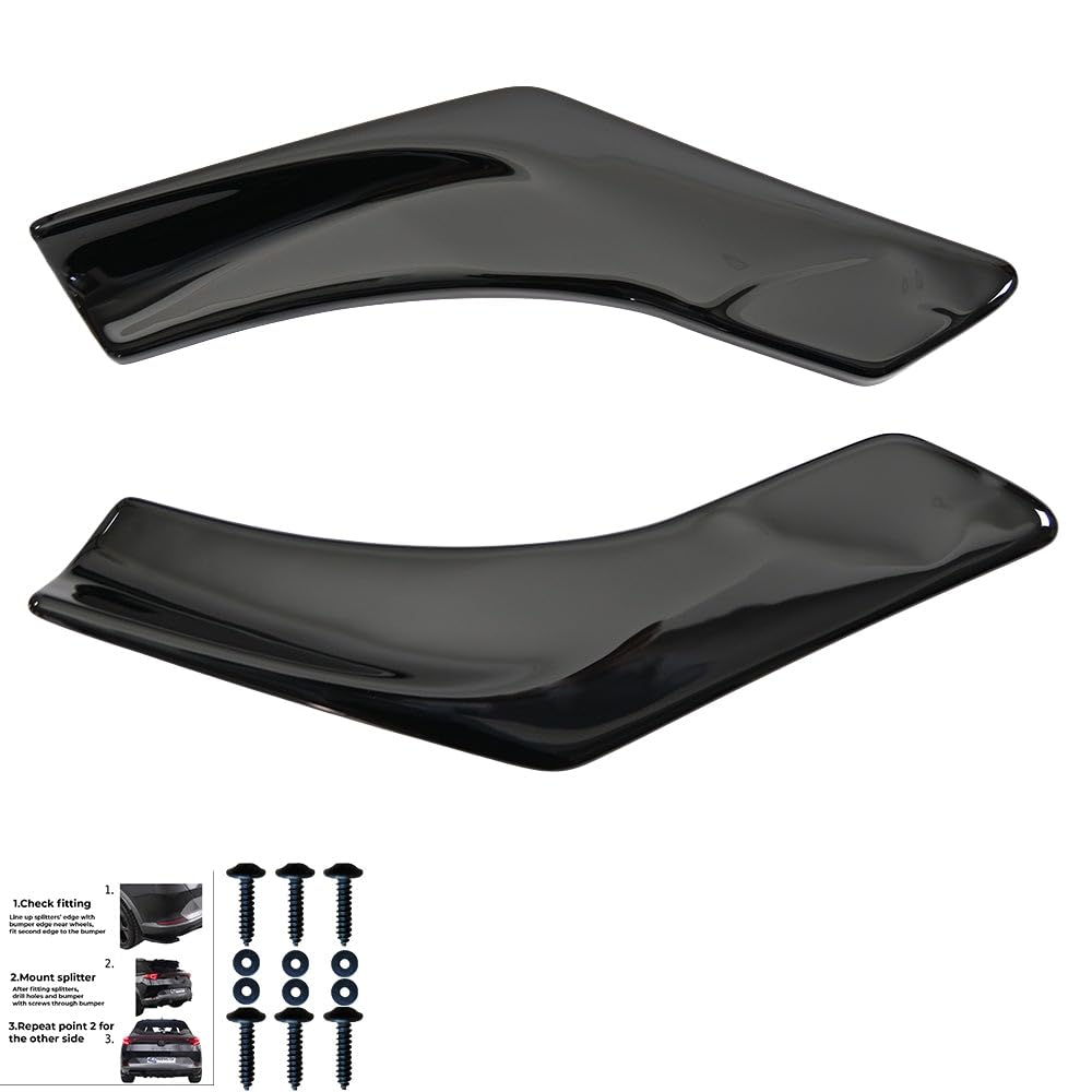 Diffusori Laterali Posteriori Oneway compatibili con BMW Serie 1 F40 M-Pack/M135i 2019- Nero lucido