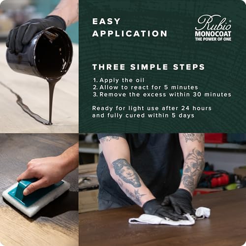 Rubio Monocoat Wood Stain & Finish 650 ft² - Oyster | Oil Plus 2C | Quick-Dry, Eco-Friendly Linseed Wood Oil for Indoor Use, Includes Accelerator (Part B) | Protector | 1.3 L