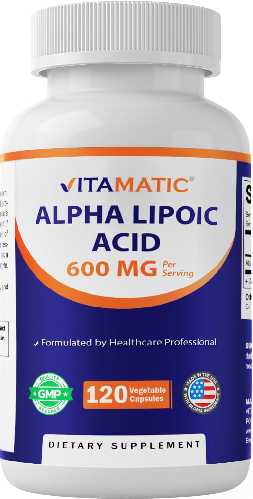 Vitamatic Alpha Lipoic Acid (ALA) 600mg Per Serving - 120 Capsules