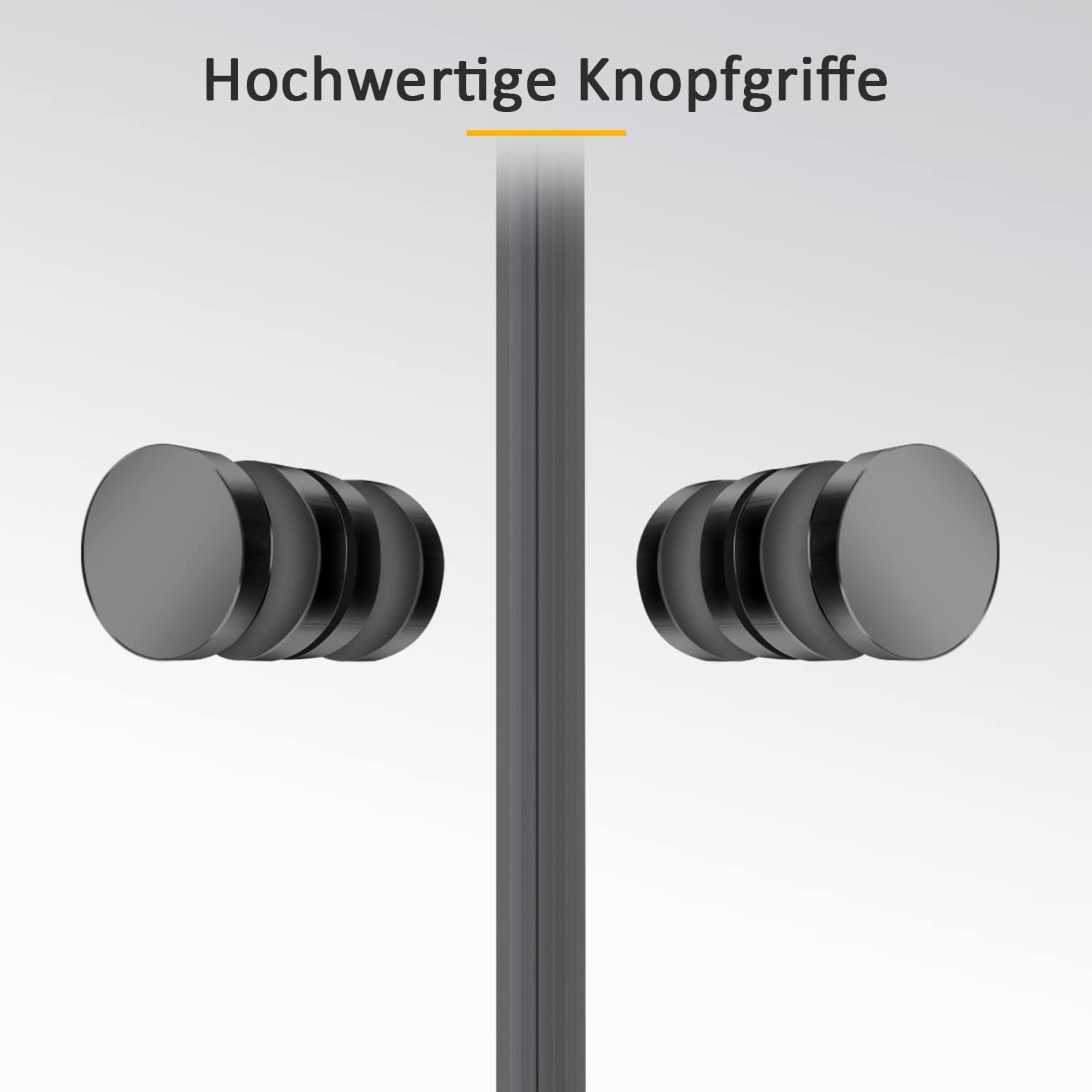 Eckeinstieg Duschkabine 80x80x185cm Schiebetür, Duschschiebetür Duschabtrennung Doppel Schiebetür mit 6mm ESG Glas, Mattes Schwarz Duschwand Sicherheitsglas, Duschtür Höhe 185cm