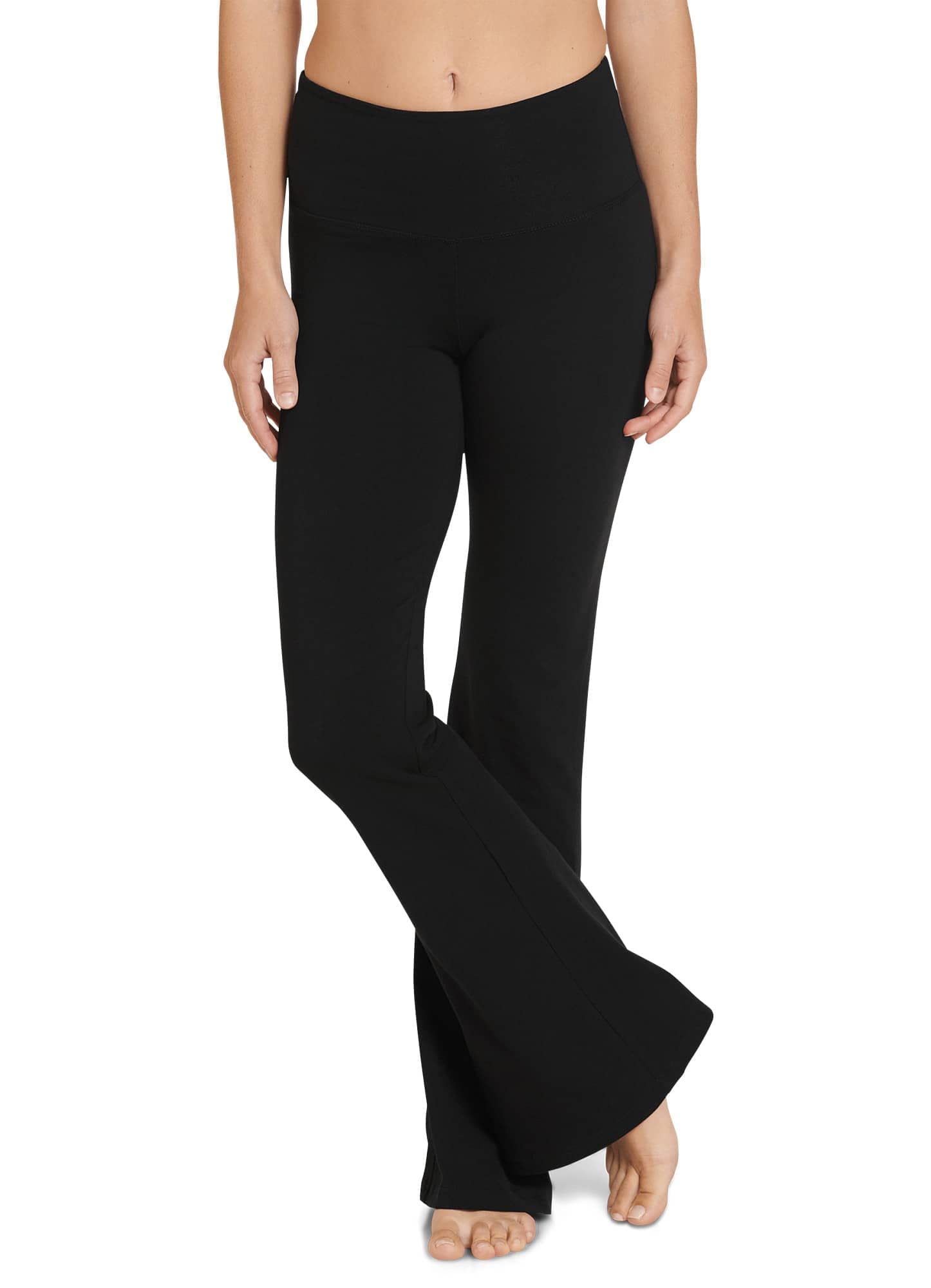 Jockey Women's Activewear Cotton Stretch Slim Yoga Flare Pant, Black, M