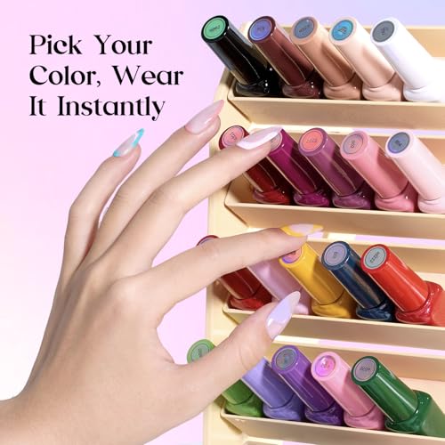 Image of Beetles Gel Nail Polish Set, 25 Colors Color Dairy Polish Kit, Nude Black Brown Red Color Gel Nails with Base Coat Glossy & Matte Top Coat Colorful Bottles UV Led Soak Off Gifts for Women