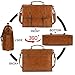 Mens Messenger Bag Vintage 15.6 Inch Waterproof Leather Laptop Briefcase Large Satchel Shoulder Bag Retro Office College Computer Bag, Brown