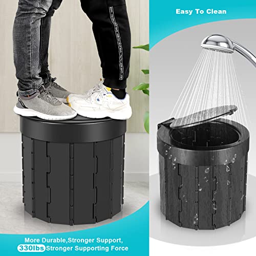Folding Portable Potty For Adults,Travel Toilet For Car Camping，Waterproof Car Toilet ,Camping Toilets ,Portable Potty,Bucket Toilet For Hiking Beach #TOP4