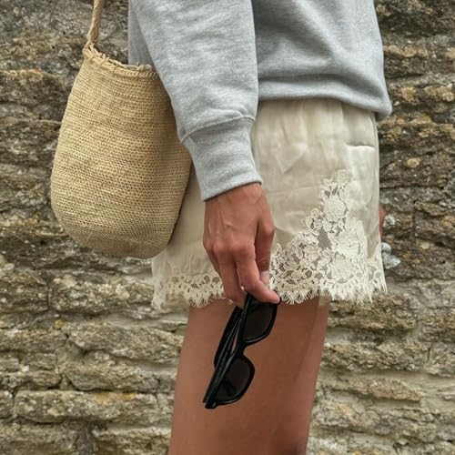 Women Satin Silk Lace Trim Shorts Silky Low Rise Boxer Shorts Y2k Teen Girls Cute Coquette Lounge Slip Bottoms4