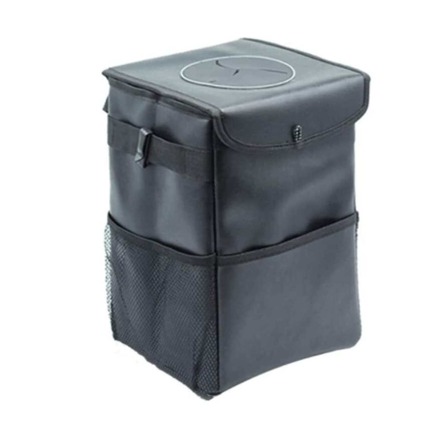 KYUSAR Trash Can Garbage Bin Car Trash Can with Lid and Storage Bag with 2 Hooks Easy to Clean Used for Household Trash Cans Waste Bins Recycling Bins (Color : Black, Size : 20 * 20 * 30cm)