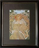  Framed Print monté et encadrée Art nouveau, 20,3 x 25,4 cm encadrée, Reverie par Alphonse Mucha