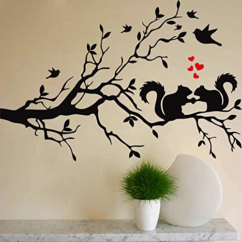Decor Villa PVC Vinyl Tree Bird Stencils 3D Big Size Tree Wall Sticker Decal for Door Living Room Bedroom, Size: 88 CM X 58 CM, Black (B01HQ05HV8) Amazon Price History, Amazon Price Tracker
