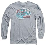 Mayberry R.F.D. 60's TV Series Floyd's Barber Shop Adult Long Sleeve T-Shirt Tee Gray