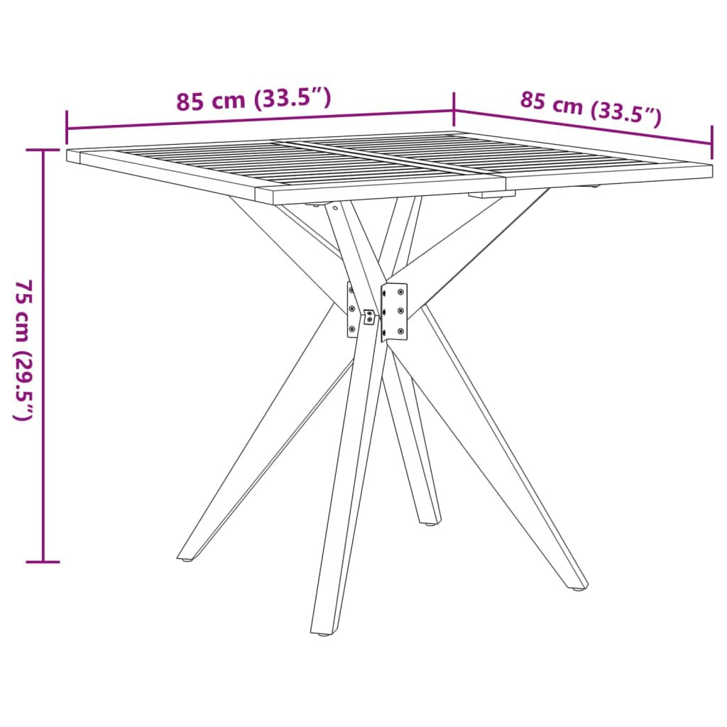 Tavolo da Giardino 85x85x75cm Legno Massello di Acacia | Mobile da pranzo a doghe per esterni, ideale per arredare il balcone, il terrazzo o la veranda di casa.
