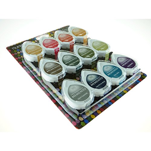 Tsukineko MD012300 Memento Dew Drops Fade Resistant 12-Piece Dye Inkpads Assortment, Snow Cones - Thumbnail 2