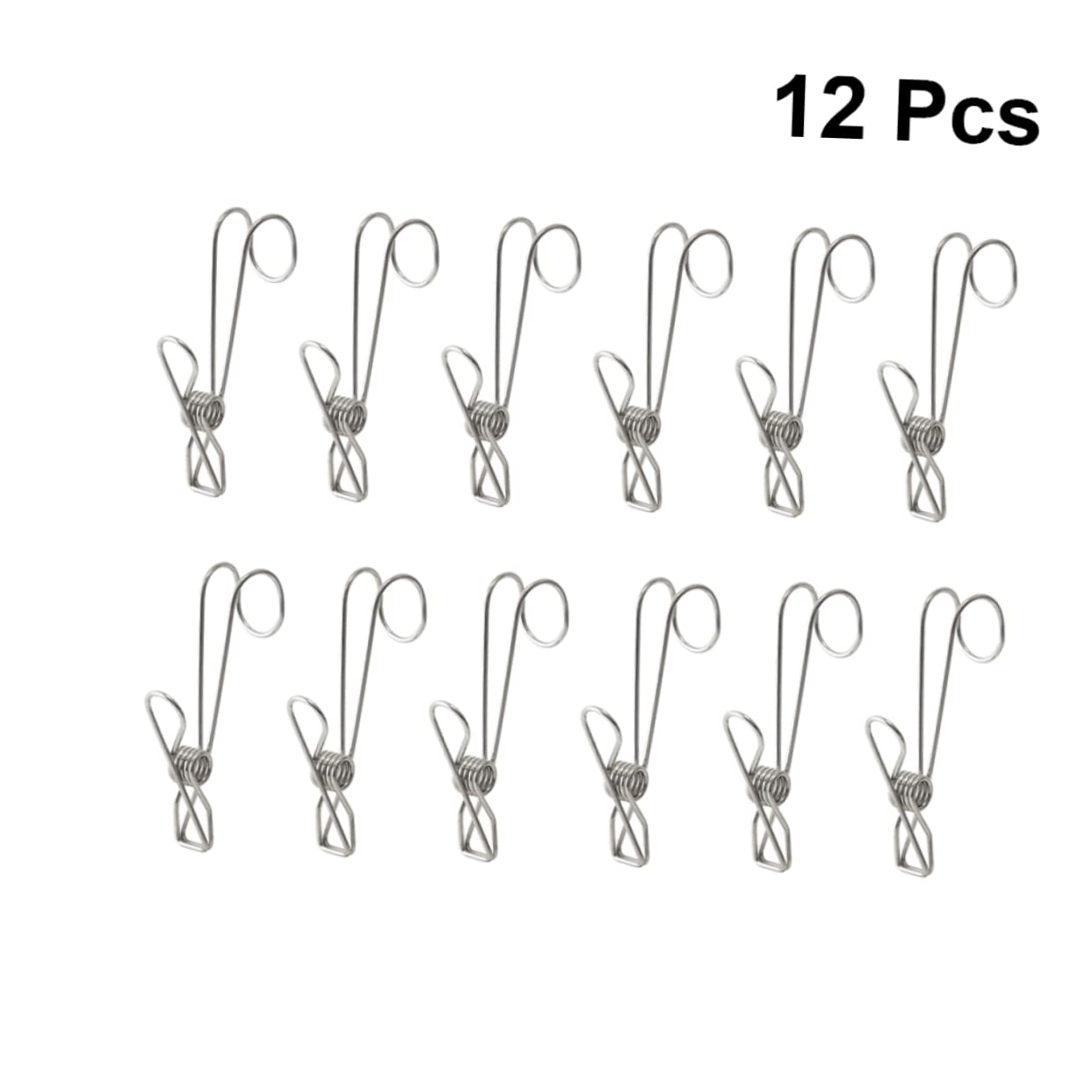 QWORK® 12 Edelstahl Wäscheklammern – Rostfrei, Robust, 9 Cm, Für Wäscheleine, Fotos & Mehr