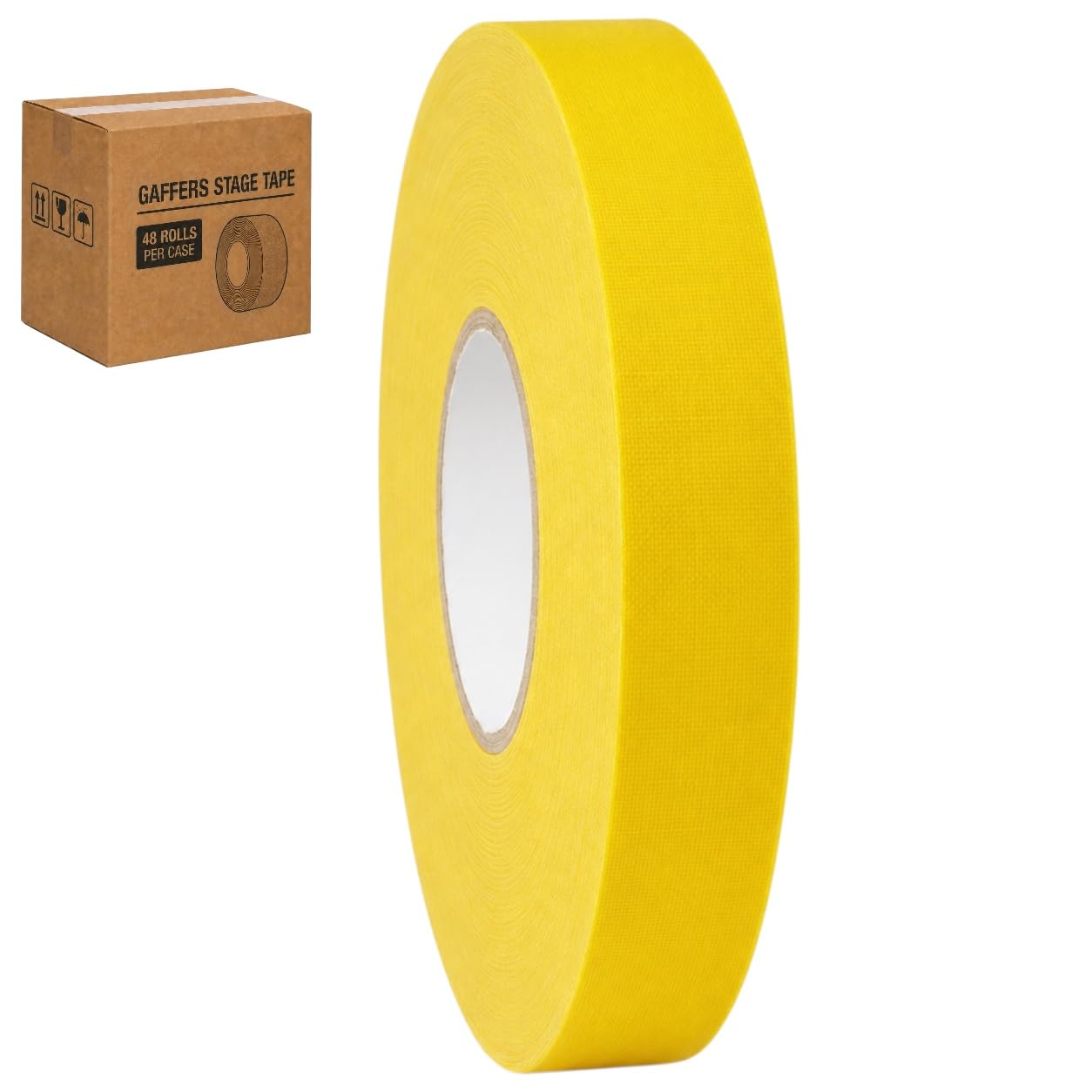 GGR Supplies CGT-80 Gaffers Stage Tape, Yellow, 1 in x 60 yd, 48-Pack