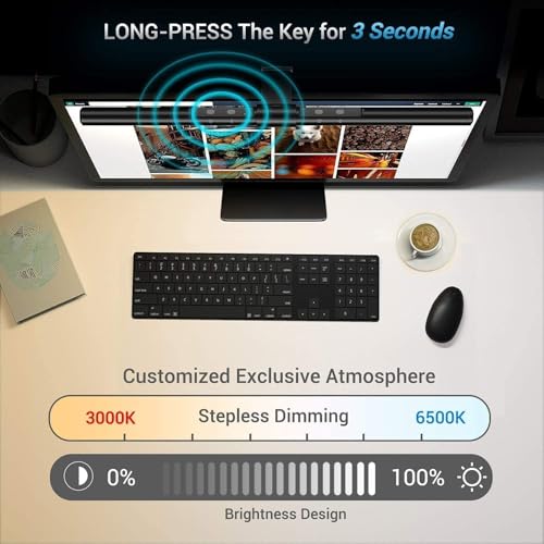 Quntis Computer Monitor Lampe LED USB mit Touch Control, 40cm Monitor Light Bar Basic mit Anti-blaulicht, Bildschirmlampe mit Auto-Dimmen, Schreibtischlampe mit einstellbarem Farbtemperatur Helligkeit