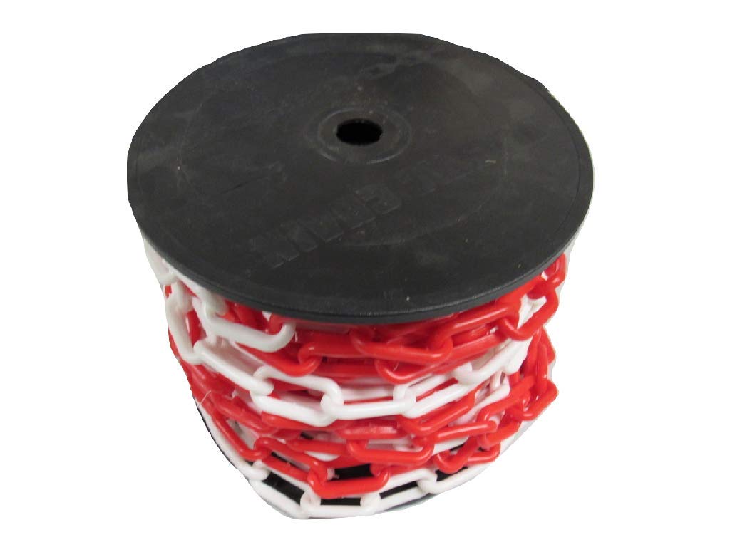 Secure Fix Direct Red/White Plastic Chain Garden Fence Barrier 8Mm X 25 Metre ( Decorative Driveway)