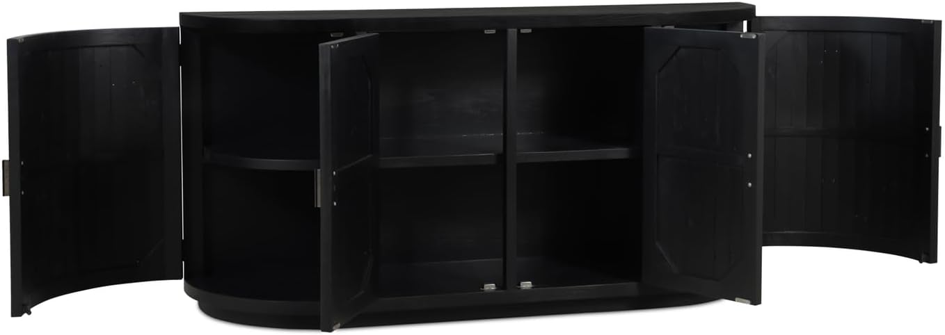 HomeStock Artistic Accomplishment Sideboard Black, Modern Sideboard, Wooden Sideboard, Glass Sideboard, Rustic Sideboard, Contemporary Buffet, Storage Buffet, Minimalist Sideboard, Metal Sideboard