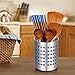 KSENDALO Round SUS304 Stainless Steel Utensil Holder Set of 2 - Silver Caddy & Organizer for Drying Cooking Spoons, Spatulas, and Silverware - Essential Kitchen Container for Countertop