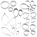 26Pcs Stainless Steel Gum Paste Flower and Leaf Cutter Set Fondant Flower Cookie Cutter Sugarcraft Making Tool for Wedding,Birthday Cake Decorating