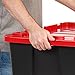IRIS USA 27 Gallon Heavy Duty Truck Bed Toolbox Storage Tote Bins with Lids, 4 Pack - Made in USA, Tough Snap On Lockable Lid Stackable Industrial Tubs, Garage Organization Reusable Box - Red