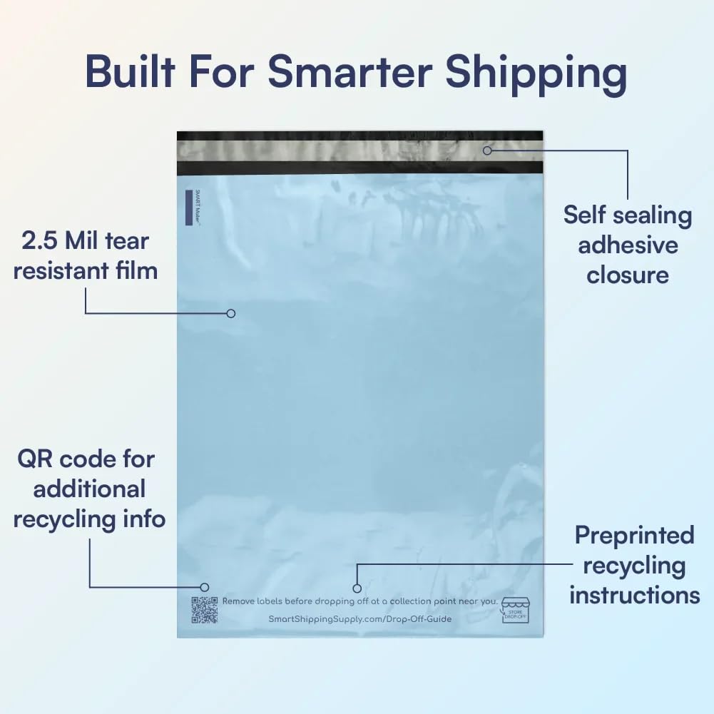 Smart Mailer, buste per spedizioni postali ecologiche, 100% riciclate, 30,5 x 39,4 cm, 100 pezzi