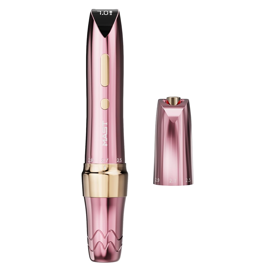 Mast P60 Tattoo Gun Wireless Tattoo Pen Machine, 5 Strokes Length 2.2mm - 3.2mm, 121g/4.2oz Lightweight, Pink Color for Pro Artists