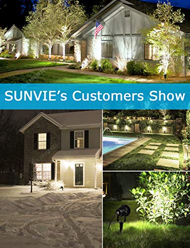 Sunvie 20W Outdoor Spotlight Led Landscape Lighting 120V Ac Waterproof Yard Spot Lights Outdoor With Stake For Tree Flag Lights 3000K Ultra Warm White Lawn Decorative Lamp With Us 3-Plug In (2 Pack) #TOP3