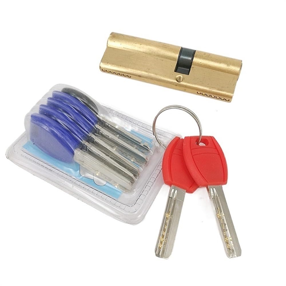 Bhytaf One Color Euro Cylinder Lock， 65 70 80 90 95Mm Lock Cylinder Ab Key Anti-Theft Pure Brass Gate Door Handle Bedroom Extended Barrel((42.5-42.5)85)