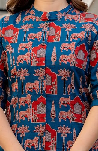 Image of rytras Women Printed A-Line Kurta Set with Palazzo Pants