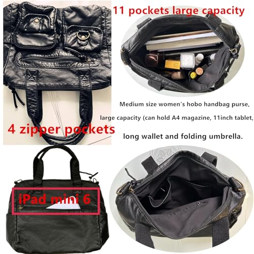 Image of Hobo Handbag and Purses for Women,Top Handle Satchel Purse Tote Shoulder Bags Faux Leather for Ladies