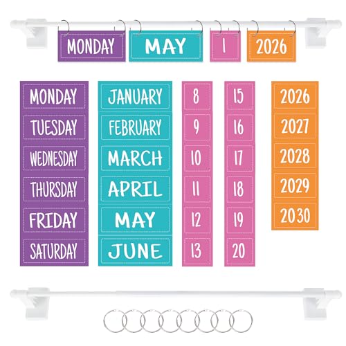 Epartswide Magnetic Flip Calendar for Classroom Whiteboard Adjustable Rod