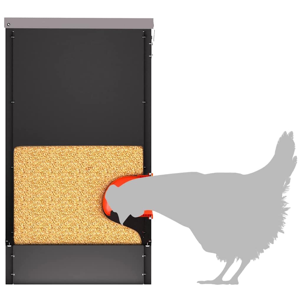 vidaXL Comedero para Pollos 2 pcs Negro 60,5 x 29 x 51 cm, Comedero Moderno para Pollos, Resistente y Amplio, Ideal para Mascotas, jardín y Ganado en el Exterior