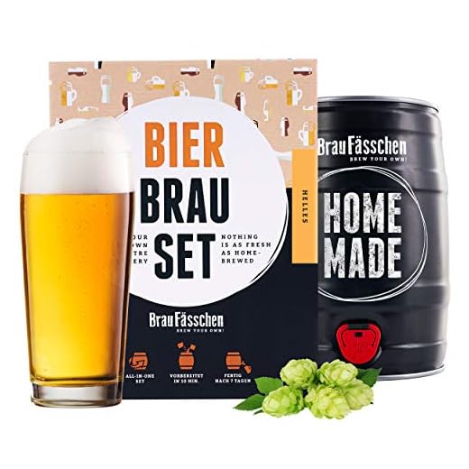 Kit de Brassage Brewbarrel Bière Blonde - Fabrication de la Bière Faites Votre Bière en Fut 5L - Cadeau Homme - Braufässchen