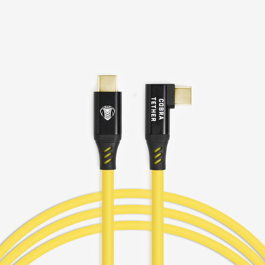 Câble USB-C vers USB-C 90°, 10 m, Jaune