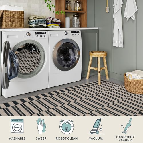 Lahome Striped Easy Jute Outdoor Patio Rug, 3x5 Washable Rugs for Porch - image 4