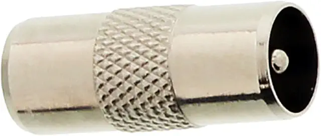 Adaptateur Antenne TV Hama Coaxial Mâle-Mâle Métal Argenté 10 Ans Garantie