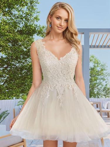 JAEDEN Homecoming Dresses for Teens Short - Prom Dress 2024 HOCO Dresses Lace V Neck Tulle4