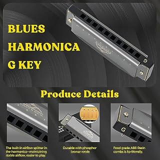 EastRock Blues Harmonica Mouth Organ 10 Hole G Key with Case, Diatonic Harmonica for Professional Player, Beginner, Students gifts, Adult, Friends, Gift Black - Les Beatles, Paul McCartney, John Lennon, RIngo Starr, George Harrison EastRock Blues Harmonica Mouth Organ 10 Hole G Key with Case, Diatonic Harmonica for Professional Player, Beginner, Students gifts, Adult, Friends, Gift Black – Image 3