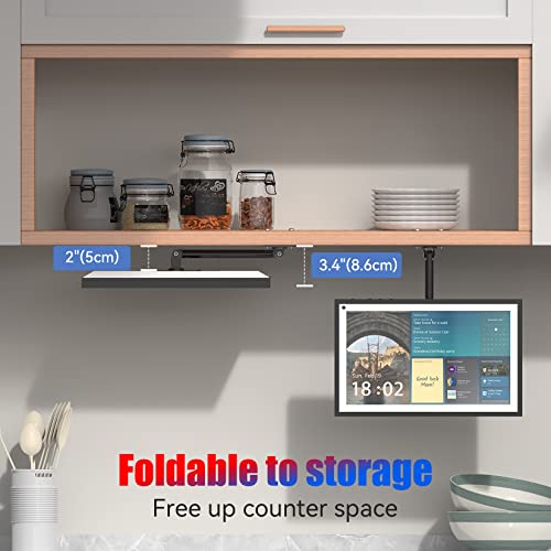 Itshom Under Cabinet Mount, For Echo Show 15 Smart Display, Swivel Left To Right, Rotate For Portrait Or Landscape, Up And Down Tilt Under-Cabinet Mount #TOP4