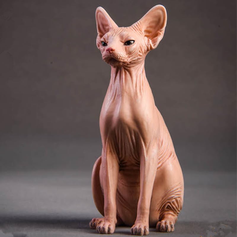 Figurine de chat sans poils Sphynx en résine peinte AMITD JXK