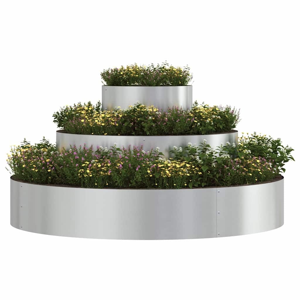 vidaXL Garden Planter Brown 90 x 90 x 20 cm Copper Steel, Pretty Round Garden Pot, Durable Metal Stand, UV Resistant for Indoor and Outdoor