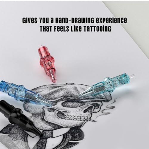Wormhole Tattoo CN-DW1-MIX1 Ballpoint Pen Cartridge Needles, Cartridge Needles 20Pcs Mixed Color Dotwork Tattoo Needles Retractable Ball Pen Cartridges For Dotwork Drawing & Sketch Stippling Practice thumb #4